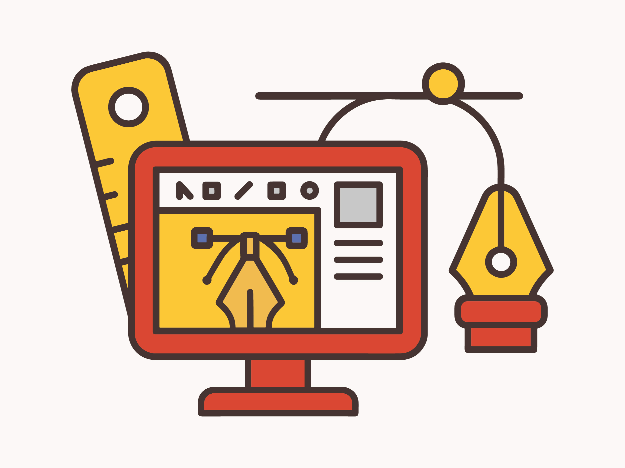 Grafikdesign auf einem Bildschirm